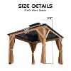 10x10 FT Hardtop Wood Gazebo for All Weather, Double Metal Roof, Wooden Frame, Net, and Curtain, for Patio, Deck, Backyard, Lawn, and Garden, Khaki - 2 of 4