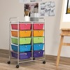 Tangkula 10-Drawer Rolling Storage Cart Tools Scrapbook Paper Organizer on Wheels Rainbow - 4 of 4