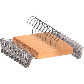 Osto 10 Pack Metal Skirt/pant Hangers With 2 Adjustable Clips With Rubber  Tips. Versatile, Stackable ,cascading And Space-saving : Target