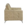 Microfiber Upholstered Chair with Elegant Modern Style, Attached Seat and Reversible Back Cushions, Foam Padding, Solid Wood Frame - 4 of 4