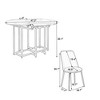 ChicFurnit Dining Sets Extendable Round Table Set with Faux Marble Top Chairs for Kitchen Dining Room, Beige and White, 28.25"*21.63"*19.88" - 3 of 4