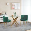 Okak Modern Accent Chair, with Iron Tube Golden Color Legs, Velvet and Comfortable Backrest, Set of 2 - 2 of 4