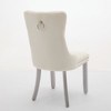 Gulches 2-Piece Dining Chairs - Milky White Velvet Upholstered, Tufted Solid Wood Legs with Nailhead Trim, Modern High-End Dining Seats - 2 of 4