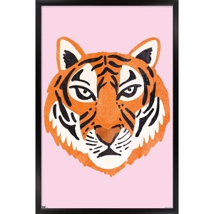 Trends International Illustrated Cool Tiger Framed Wall Poster Prints - 1 of 4
