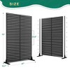 TUYOHW Metal Privacy Screen Outdoor, Decorative Privacy Panels, Freestanding Privacy Screen for Patio, Garden, Pool (White Square) - 2 of 4