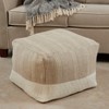 Saro Lifestyle Two-Tone Pouf, 20"x20"x14" Square, Natural - 3 of 3