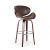 VYNXARIA Mid-Century Modern Swivel Bar Stool with Bentwood Frame and Chrome-Finished Foot Rail - Stylish Comfort for Your Kitchen or Home Bar,Brown - 4 of 4