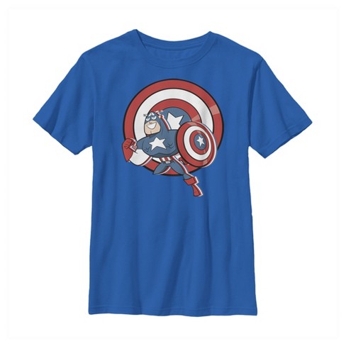 Boy's Marvel Cartoon Captain America Shield T-shirt - Royal Blue ...