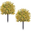 1.97FT Artificial Trees with Ground Spike Set of 2, Weather-Resistant Faux Shrubs Bushes Potted Plants with Flowers for Outdoor Indoor - 3 of 4
