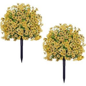 Acekool Set of UV Resistant Artificial Outdoor Bushes with Ground Spikes, Realistic Shrubs for Garden, Porch, Indoor/Outdoor - 1 of 4