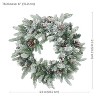 Sunnydaze 24" Diameter Indoor or Outdoor PVC Christmas Wreath with Pinecones and Berries - Flocked - 3 of 4