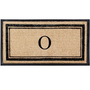 A1HC Natural Rubber Coir Outdoor Doormat 24x48 Monogrammed Anti-Shed Treated Durable Front Door Mat - 1 of 4