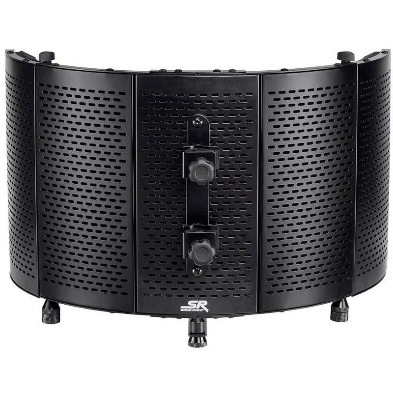 Monoprice Microphone Isolation Shield - Black - Foldable with 3/8in Mic Threaded Mount, High Density Absorbing Foam Front and Vented Metal Back Plate, 2 of 9