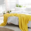 PiccoCasa Sofa Couch Solid Lightweight Cotton Knit Soft Throw Blanket - 3 of 4