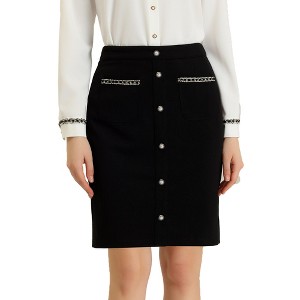 Allegra K Women's High Waist Elegant A-Line Short Skirts with Pockets - 1 of 4
