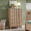 48" Tall Modern Dresser with 5 Drawers, Fluted Chest of Drawers with Faux Marble Top, Wood Drawer Organizer for Bedroom, Living Room - 2 of 4