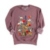 Simply Sage Market Women's Graphic Sweatshirt Blue and Red Wildflowers - 2 of 4