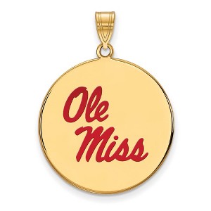 Black Bow Jewelry 14k Yellow Gold Plated Sterling Silver Mississippi Rebels NCAA Extra Large Pendant - 1 of 3