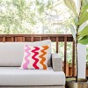 16"x16" Deny Designs Angela Minca Lines Outdoor Throw Pillow Orange/Red: Abstract Design, Polyester, Square Shape - 2 of 4