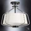 Urban Ambiance Luxury Mid-Century Modern Industrial Chandelier / Ceiling Fixture,  13-1/4"H x 16"W,  Brushed Nickel Finish, UHP2497 - 3 of 4