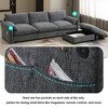 Whisen Oversized Chenille Sectional Sofa with Storage Ottoman and Pockets, Adjustable Phone Holder and Charging Ports - 4 of 4
