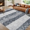 5x7 Washable Modern Abstract Patchwork Pattern Printed Rug Non-Slip Backing Stain Resistant Ultra-Thin Carpet Floor Cover for Living Bedroom Grey - 2 of 4