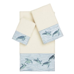 Linum Home Textiles 100% Turkish Cotton MIA Embellished Towel Set - 1 of 4
