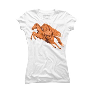 Junior's Design By Humans Headless Horseman Pumpkin Head Drawing By patrimonio T-Shirt - 1 of 3