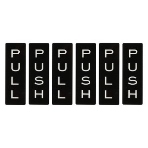Unique Bargains Acrylic Self-Adhesive Decor Home Business Push Pull Door Sign 3 Pairs - 1 of 4