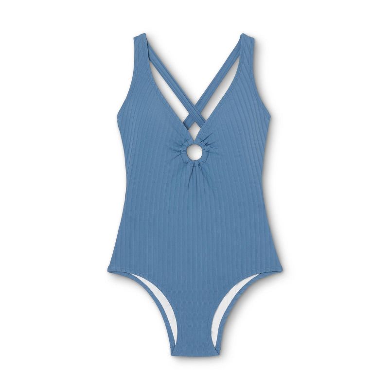 Women's Wide Ribbed Center Ring Medium Coverage One Piece Swimsuit - Kona Sol™, 6 of 14
