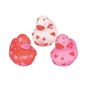 Mini Valentine Rubber Duckies (24Pc) Valentine's Day Toys, Party Favors and Handouts - 1 of 3