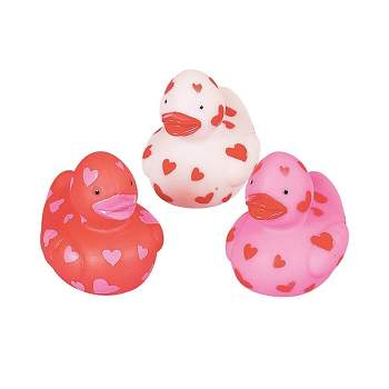 Mini Valentine Rubber Duckies (24Pc) Valentine's Day Toys, Party Favors and Handouts