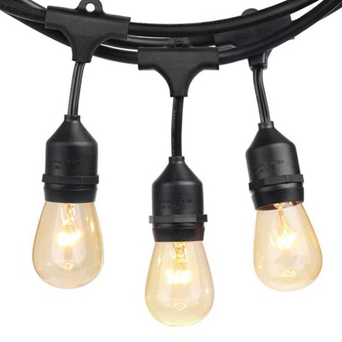 Banord Incandescent 48 Foot Heavy Duty String Lights On Black