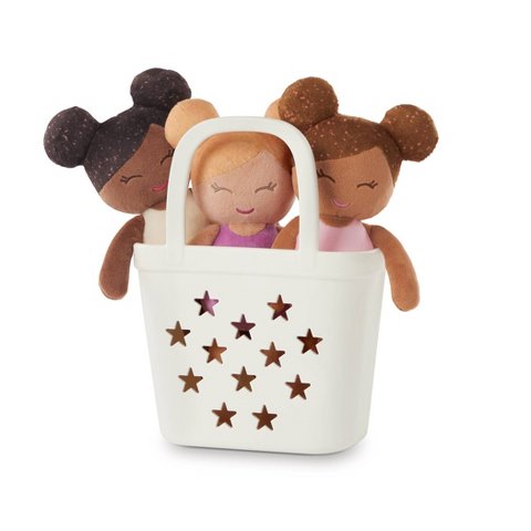 Детские куклы LullaBaby Bathtime Set with 3 Plush Bath Dolls for Real Water Play: Toddler Girl Bath Toys, Baby Doll Accessories