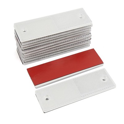 Unique Bargains Universal Trailer Car White Reflective Warning Plate Adhesive Reflector 12 Pcs
