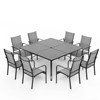 EROMMY 9 Piece Patio Dining Set, Outdoor Dining Table And Chairs Set For 8, 8 Textilene Chairs - 2 of 4