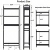 Over Toilet Storage Cabinet 3 Tier Shelf Stable Freestanding Black Bathroom Organizer with 3 Hooks 67 Inch H - 3 of 4