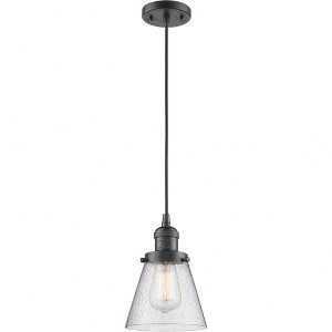 Cone - 1 Light Cord Hung Mini Pendant In Industrial Style-8 Inches Tall and 6 Inches Wide - 1 of 2