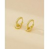 Molenia 14K Gold Double Hoop Earrings, Two Circle Fancy Stud Earrings, Interlocking Dangle Gold Jewelry Gift for Women, Birthday Gift for Her - 3 of 4