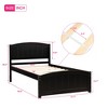Twin Size Wood Platform Bed with Headboard Footboard and Wood Slat Support Espresso - 3 of 4