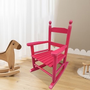 Whisen Kids Rocking Chair, Sturdy Hardwood Design with Slatted Back, Safe & Comfortable, Easy to Assemble - 1 of 4