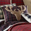 Plaid Fur - Deer on Navy Plaid Decorative Pillow - Levtex Home - 3 of 3