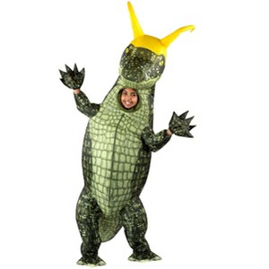 HalloweenCostumes.com One Size Fits Most   Child Inflatable Alligator Loki Costume | Marvel Costumes, Green/Green/Orange - 1 of 3