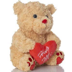 Big Mo's Toys Valentine's Teddy Bear Plush with Red Hug Me Love Heart Dirty Talking Valentines Day Funny Farting Stuffed Animal Girlfriend Boyfriend - 1 of 4