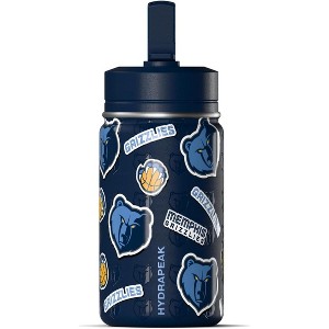 NBA Memphis Grizzlies 14oz Kids Stainless Steel Water Bottle With Straw Lid and Flexible Handle - 1 of 4