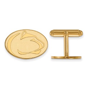 Black Bow Jewelry 14k Yellow Gold Penn State Nittany Lions NCAA Cuff Links - 1 of 3