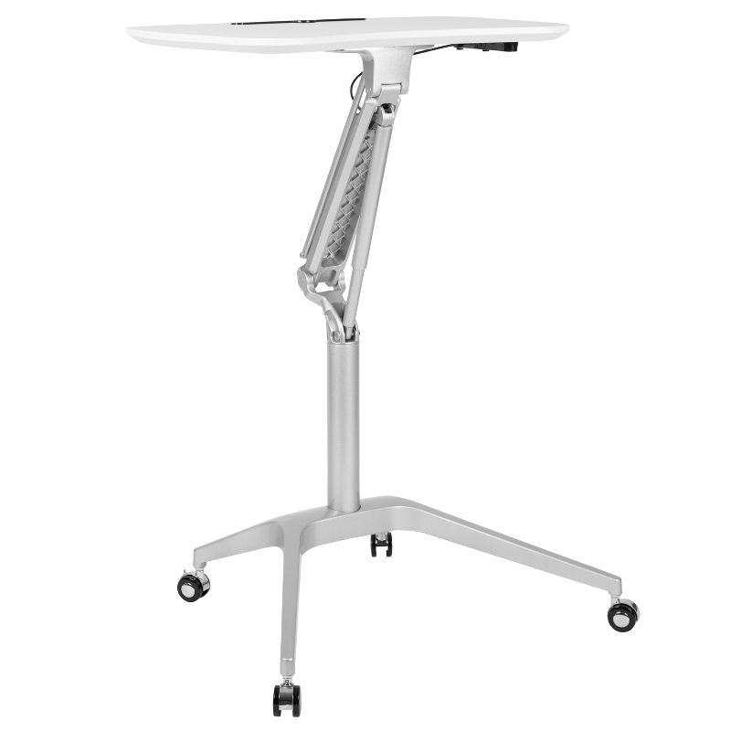 Flash Furniture Mobile Sit-Down, Stand-Up Ergonomic Computer Desk - Standing Desk, 4 of 16
