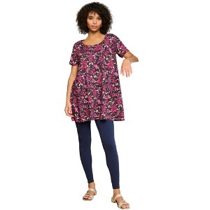 Roaman's Plus Size Cotton Ultimate Scoopneck Swing Tunic - 1 of 4