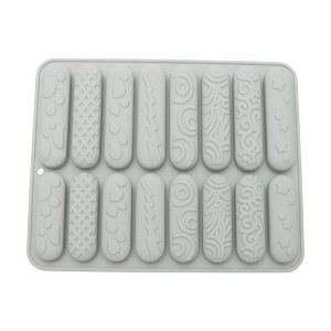 Unique Bargains Candy Moulds 16-Cavity Textured Candy Stick Mould Hand Wash Gray 7.99"x6.38"x0.63" 1 Pc - 1 of 4