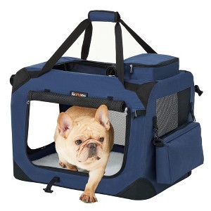 24-Inch Collapsible Dog Crate, Portable Pet Carrier with 3 Doors & Safety Zippers, Water-Resistant Soft Kennel for Small Medium Dogs - 1 of 4